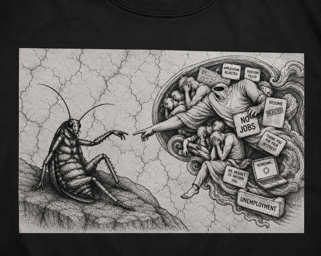 The Creation of Cockroach — Cockroach Lives Matter graphic t-shirt