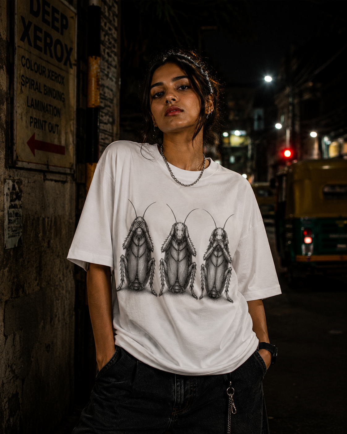 Mizaru . Kikazaru . Iwazaru ( White ) — Cockroach Lives Matter graphic t-shirt