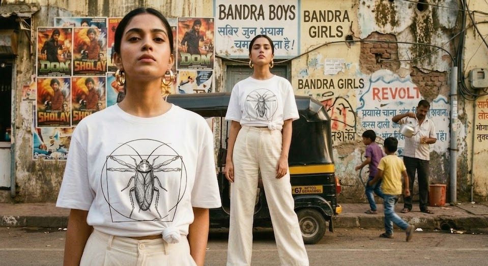 The Vitruvian ( White ) — Cockroach Lives Matter Indian streetwear